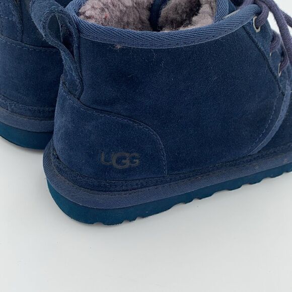 UGG Neumel dark blue suede leather shearling wool lined lace up men’s 7 main image 8